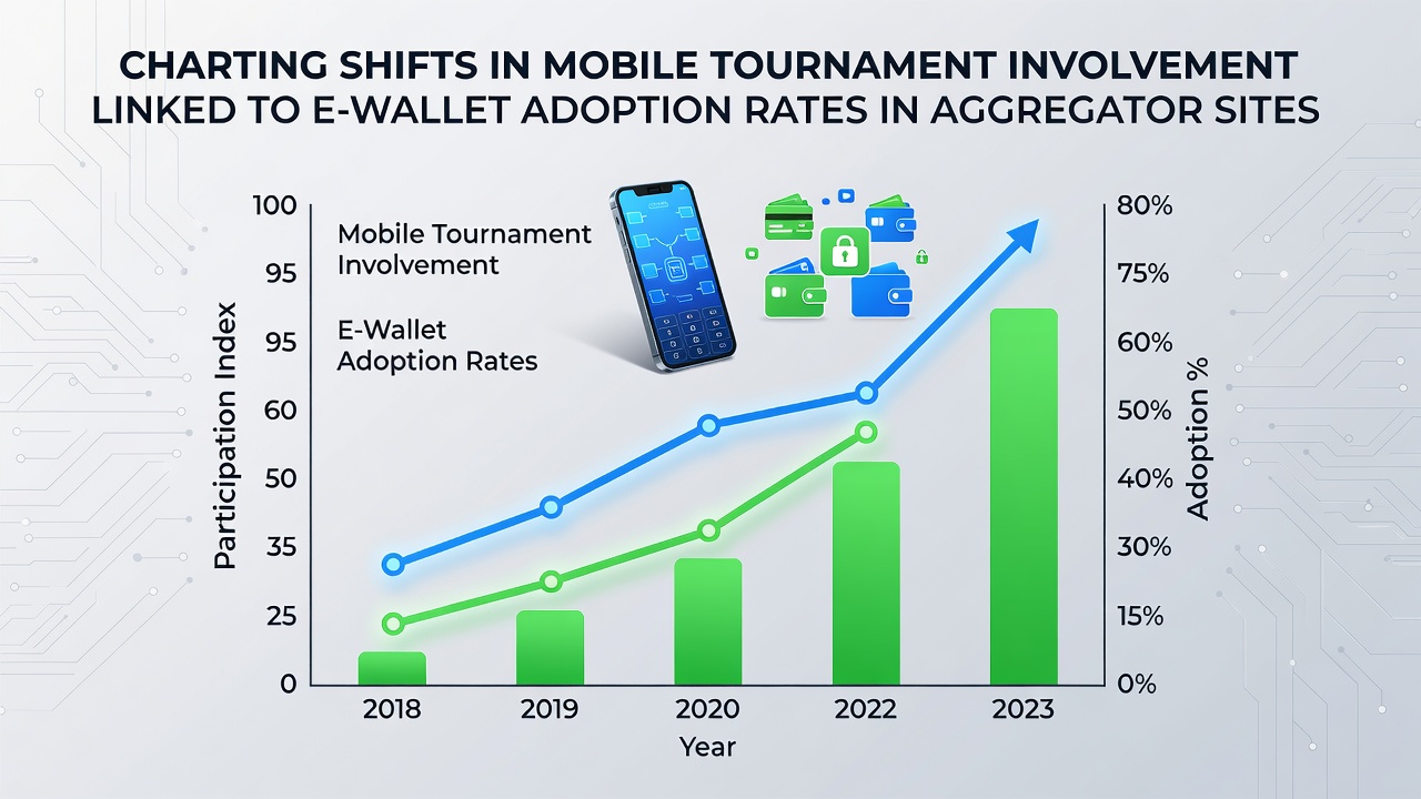 Diagramm zeigt steigende E-Wallet-Adoption und Turnierteilnahme auf mobilen Aggregator-Plattformen im Jahr 2026