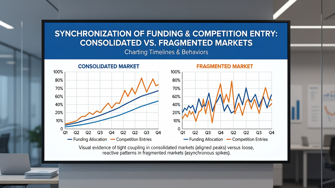 Chart displaying synchronized funding and entry behavior trends from mid-2026 data