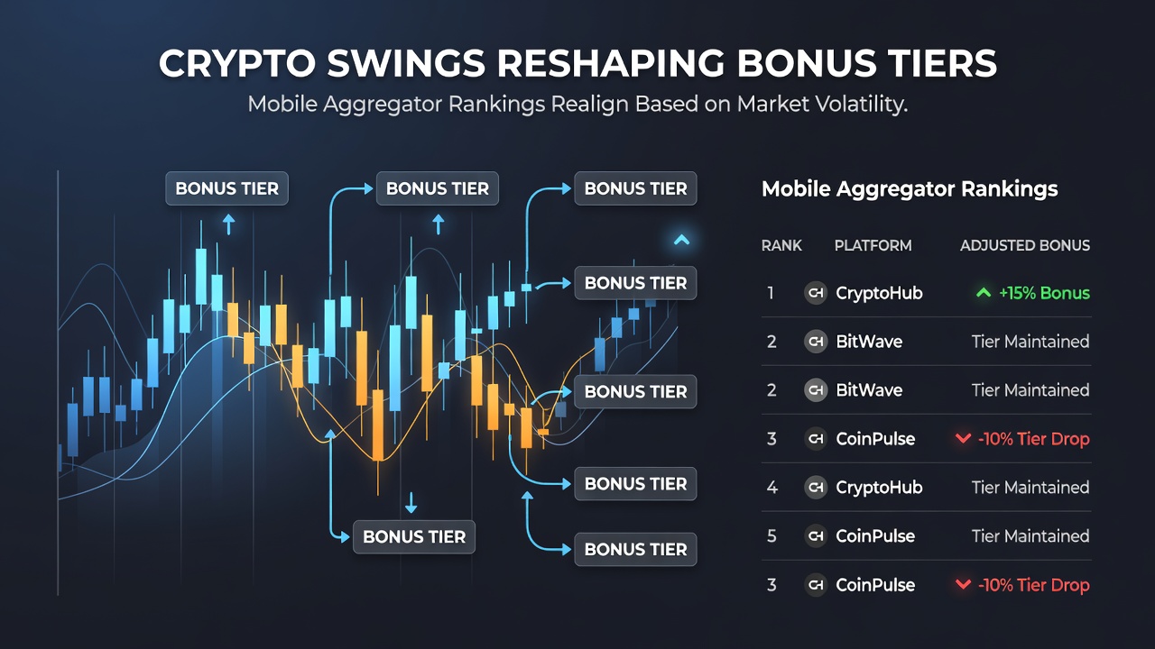 Grafik zu Bonus-Tier-Anpassungen durch Kryptoschwankungen in Aggregator-Rankings